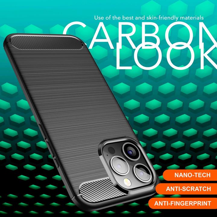 Produktbild Nalia Carbon-Look Silikon Hülle (Apple iPhone 16 Pro)