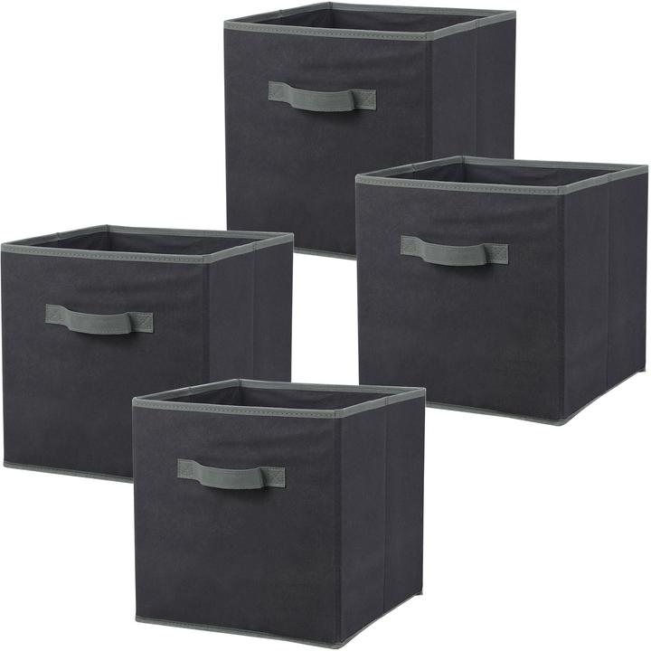Produktbild Storage Solutions 4er-Set Aufbewahrungsbox mit Henkel, faltbar, 30 x 30 x 30 cm, schwarz (30 x 30 x 30 cm)