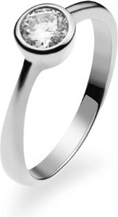 Natsumi Schmuck Ring Solitaire Weissgold 18K/750 mit Zirkonia (52, 750/18 K Gold)