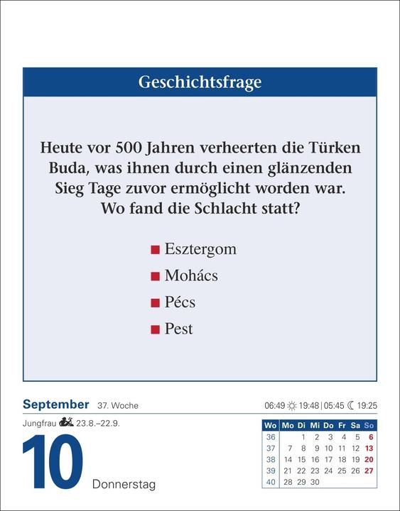 Energie-Label Harenberg Abenteuer Geschichte Tagesabreisskalender 2026 - Menschen, Ereignisse, Epochen - von den Anfängen (Deutsch)