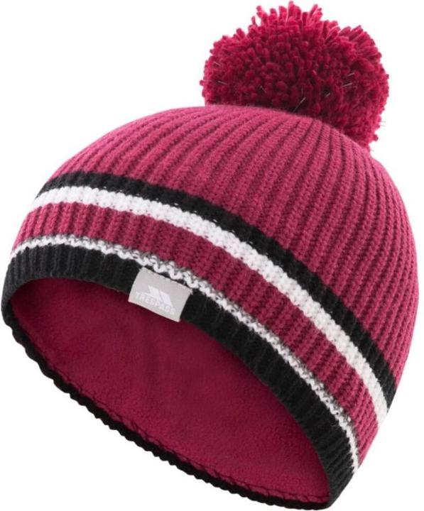 Actual product image Trespass LIT children pom pom cap with reflective effect