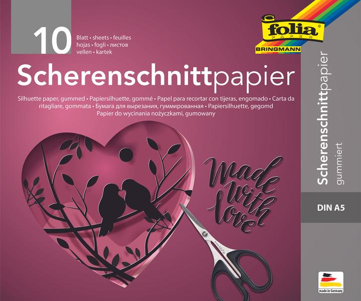 Image du produit Folia Papier découpé gommé noir 105 g/qm 10 feuilles (105 g/m², 10 x)