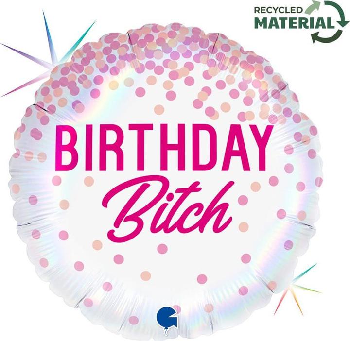 Actual product image Grabo Foil Balloons Ø 38 cm Birthday Bitch (1 x)