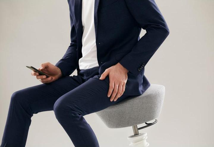 Actual product image Aeris Stool Swopper 102HBSTWH white/blue, with castors