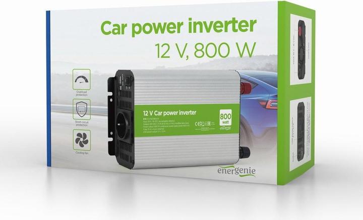 Produktbild Energenie power adapter/inverter Auto 800W Aluminium schwarz EG-PWC800-01