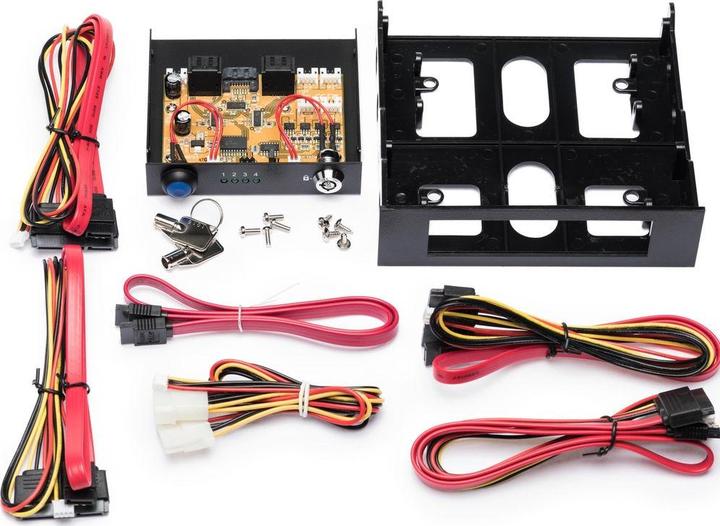 Produktbild Exsys EX-3465, Umschalter von 1 SATA auf 4 SATA Festplatten