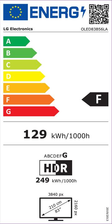 Energie-Label LG OLED83B56LA (83", OLED, 4K, 2025)