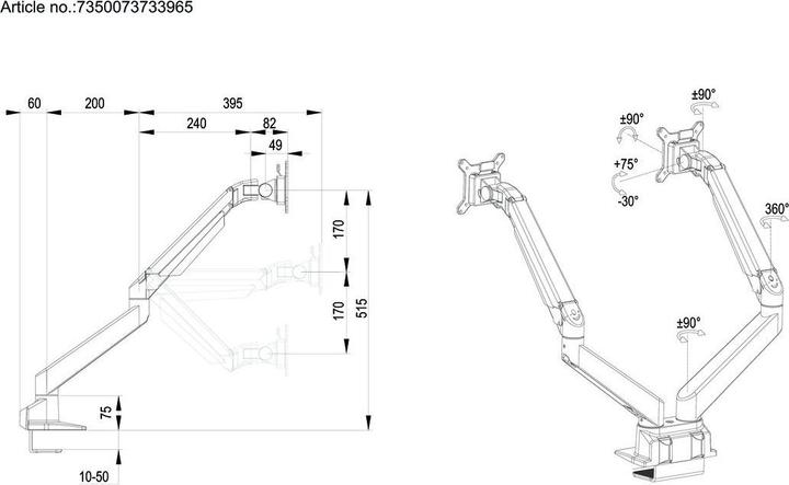 Actual product image Multibrackets M Deskmount (Table, 32")