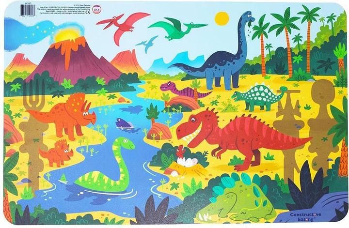 Actual product image Constructive Eating Dinosaur placemat & cutlery set