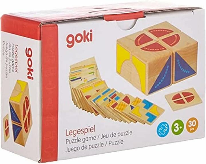 Actual product image Goki Wooden pattern Game Cube (German)
