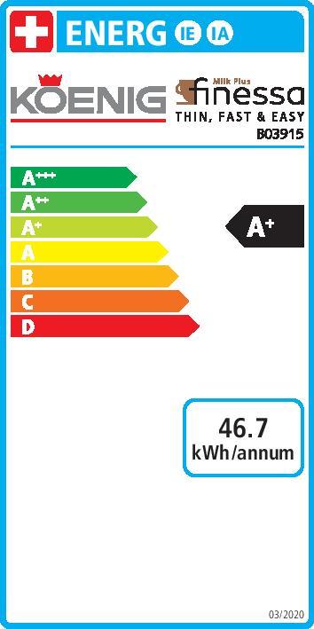 Label énergétique Koenig Finessa Milk Plus