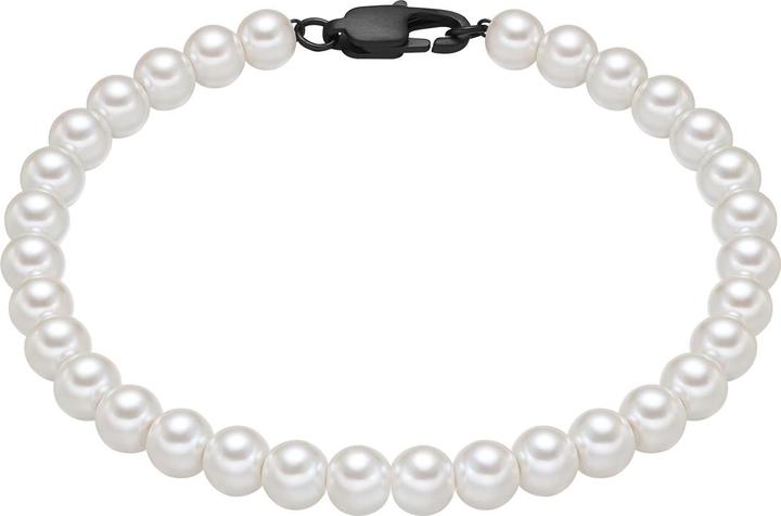 True Rebels Herren Perlen-Armband - 36750 (19 cm, Edelstahl)