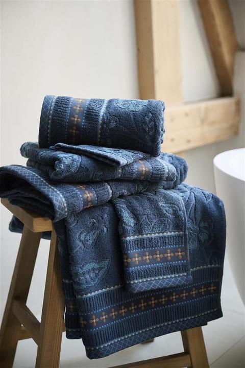 Actual product image PIP Studio Jasmin Jaquard wash mitt dark blue 16x22cm (1 piece)