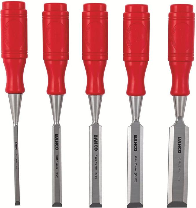 Actual product image Bahco Chisel set with polypropylene handle - five-piece/blister packaging (25 mm)