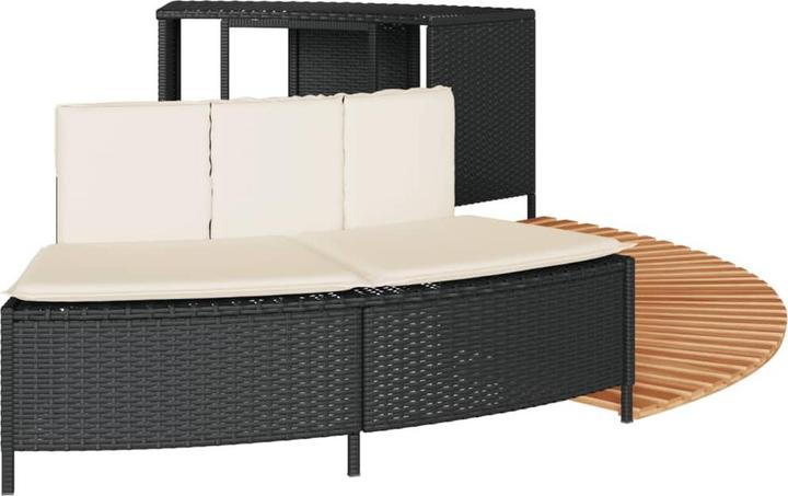 Produktbild VidaXL Whirlpool Umrandung Poolumrandung Poolverkleidung Grau Poly Rattan