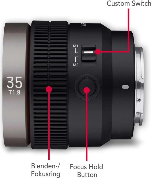 Produktbild Samyang V-AF 35mm f/1.9 FE Sony E (Sony E, APS-C / DX, Vollformat)