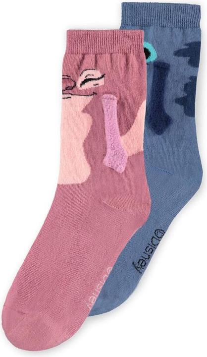 Actual product image Difuzed Lily & Stitch - Let's Hold Hands Novelty Socks (1 pack) - 39/42 (Single pack, 39, 42)