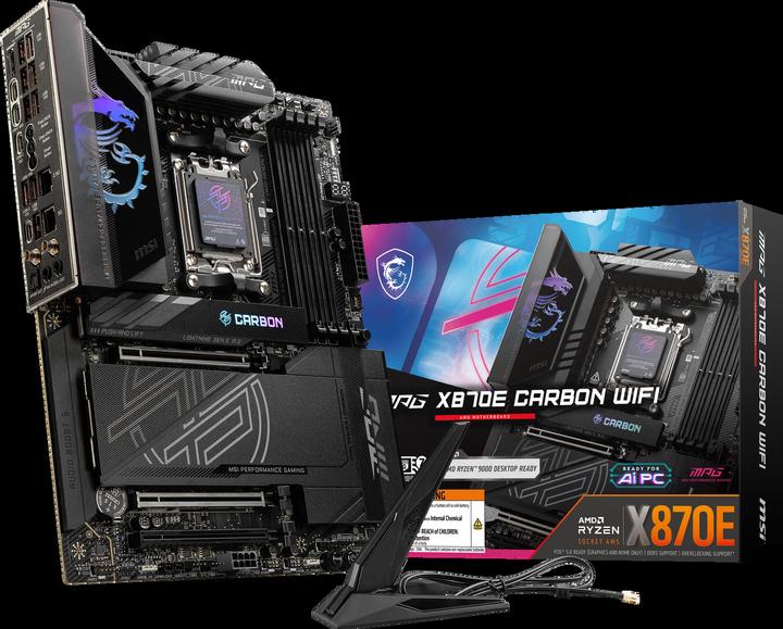 Actual product image MSI MPG X870E CARBON WIFI - X870/AM5/DDR5/ATX (AM5, AMD X870E, ATX)