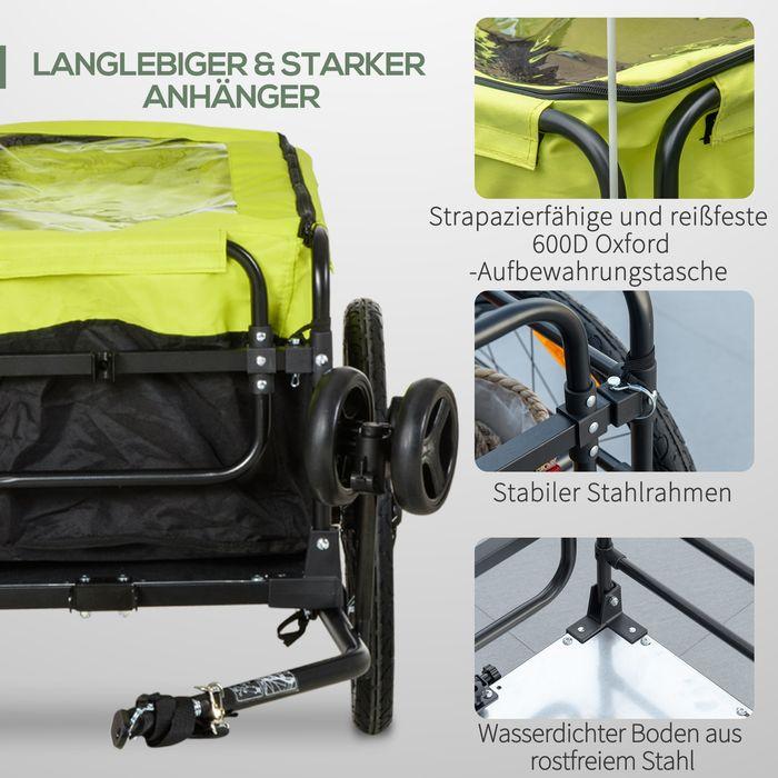 Produktbild Swisshandel24 Lastenanhänger Bollerwagen 130x64x103cm Stahl Schwarz+Gelb