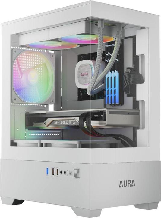 Actual product image Gamdias Boitier Mini Tour Micro ATX Aura GC9M RGB avec panneaux vitrés (Blanc)