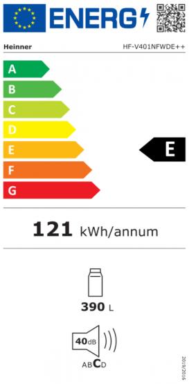 Energie-Label Heinner HF-V401NFWDE++ (389 l)
