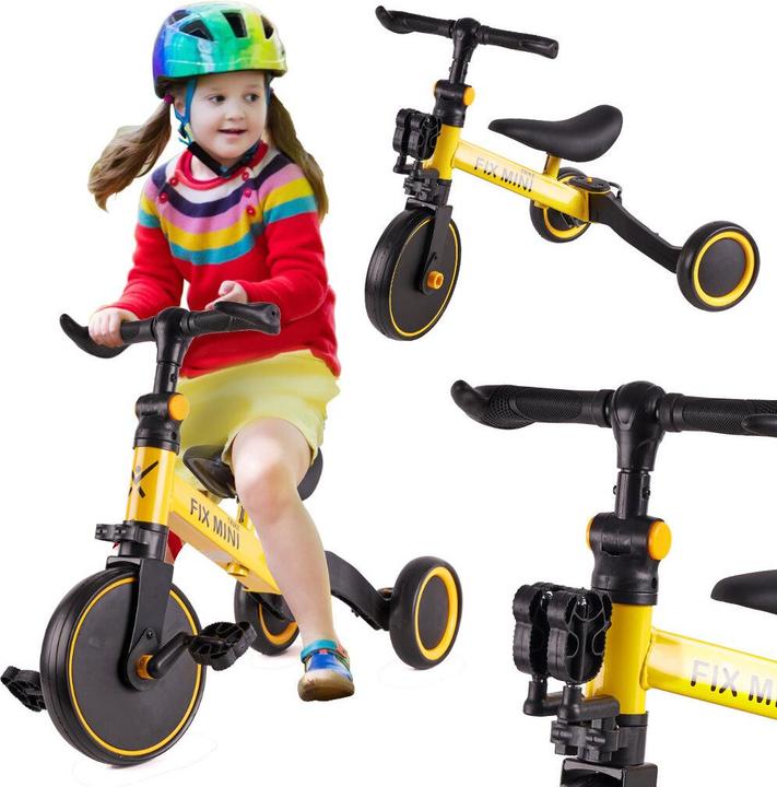 DWM Trike Fix Mini-Langlauf-Dreirad 3in1 mit Pedalen gelb