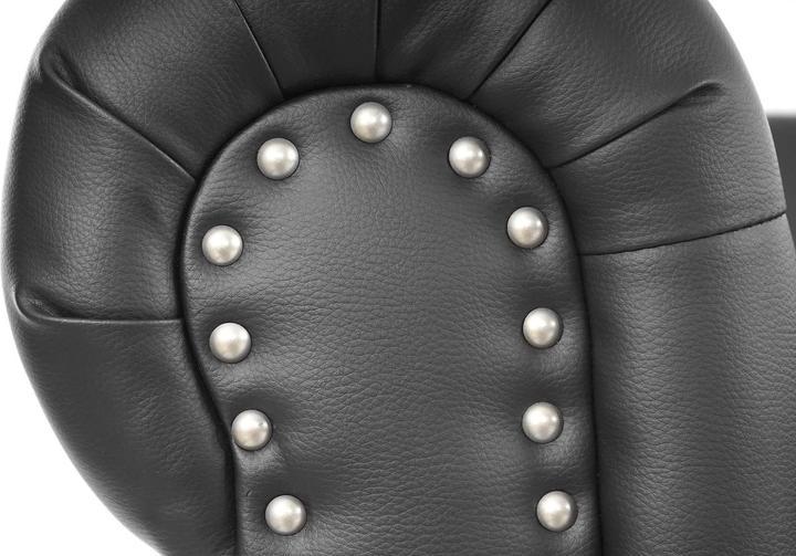 Image du produit Mendler Fauteuil de luxe Fauteuil relax Chesterfield simili cuir - pieds carrés, noir