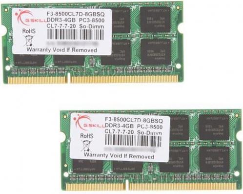Image du produit G.Skill Standard (2 x 4GB, 1066 MHz, RAM DDR3, SO-DIMM)