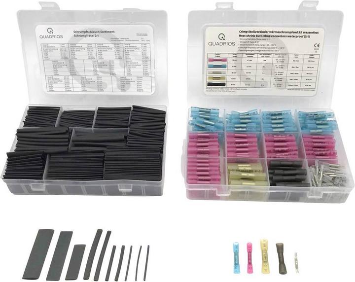 Actual product image Quadrios Butt connector set shrink crimp connector and shrink tubing 1140 parts