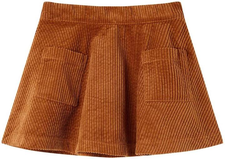 VidaXL Kinderrock mit Taschen Cord Cognac 92,Material: 100 (92)