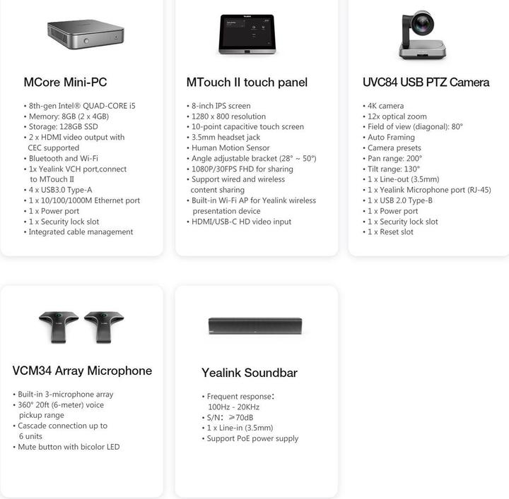 Produktbild Yealink MVC840 Teams Room System 4K 30 fps