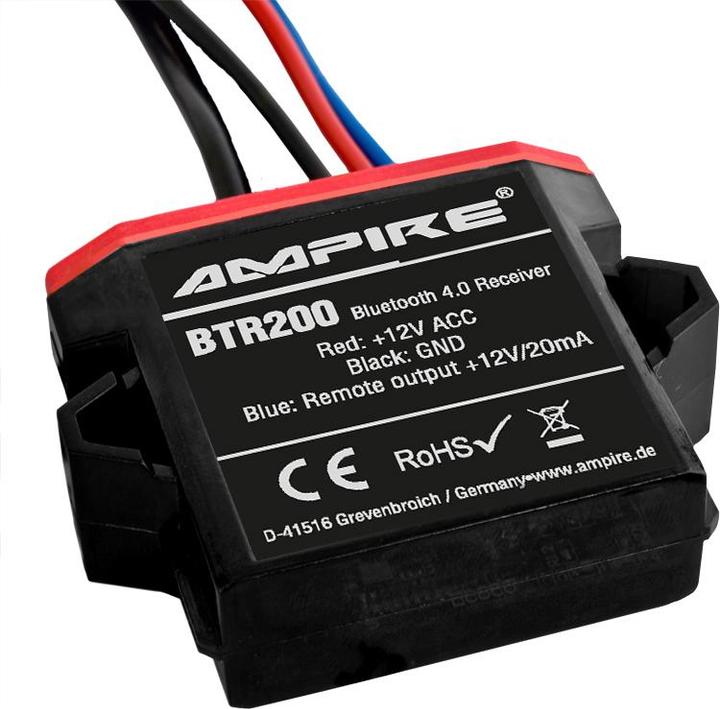 Produktbild Ampire Bluetooth Receiver, 3.5mm Klinke, 12 Volt, aptX (Sender & Empfänger)