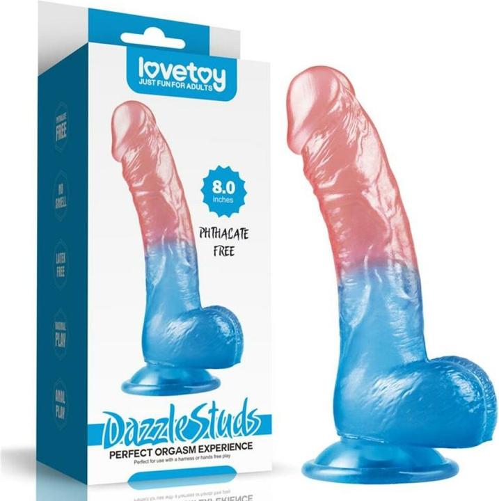 Actual product image Lovetoy Dildo Dazzle Studs 8.0"