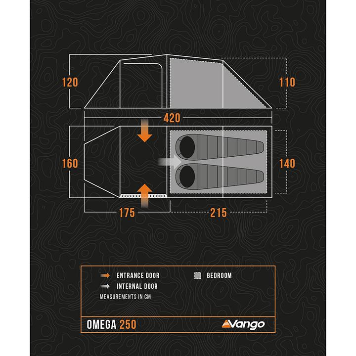 Produktbild Vango Omega 250 (Tunnelzelt, 4.05 kg, 2 Personen)