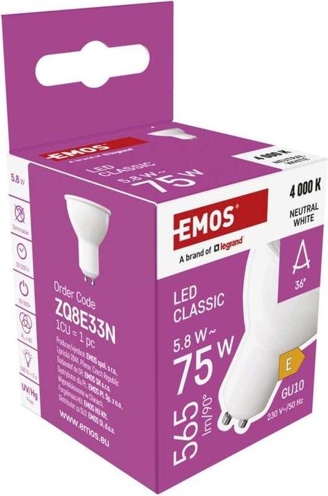 Produktbild Emos Classic (GU10, 5.80 W, 565 lm, 1 x, E)