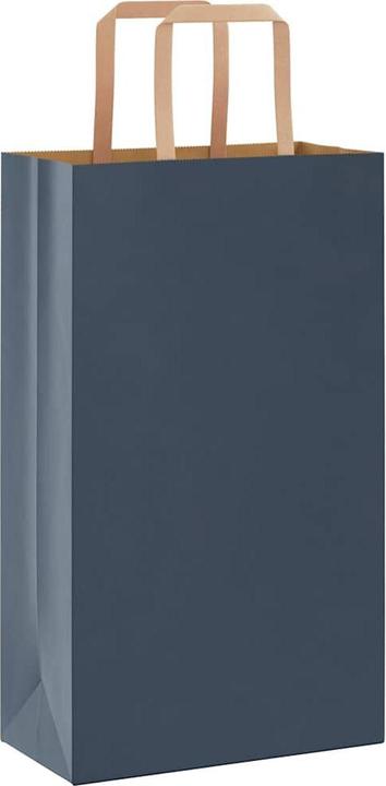 Produktbild VidaXL Kraftpapiertüten 250 Stk. mit Henkel Blau 21x11x36 cm Papiertüte (Geschenktüte, 250 x)