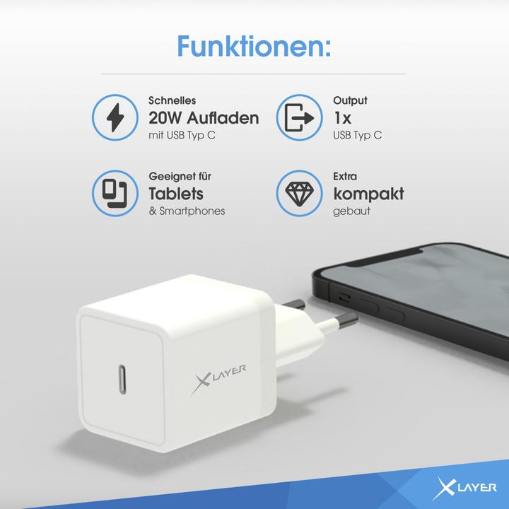 Actual product image Xlayer Type-C (USB-C) Single Charger PD 20W White (20 W)