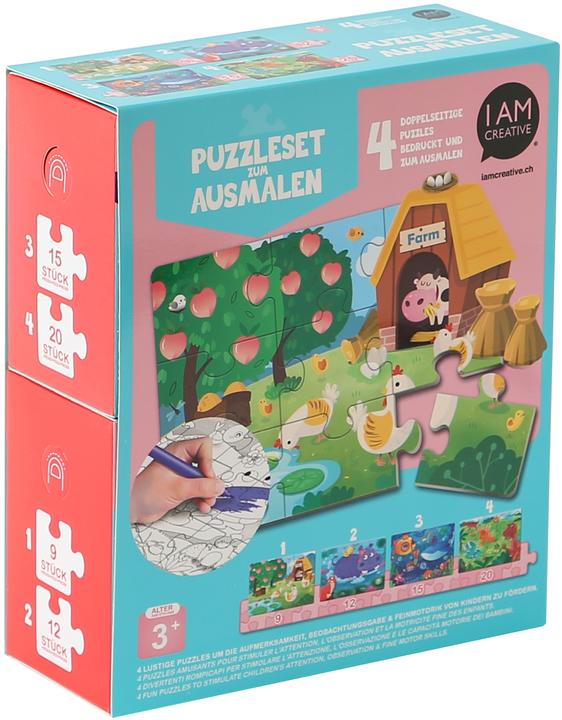 Image du produit I Am Creative Set de puzzles à colorier (20 pièces)