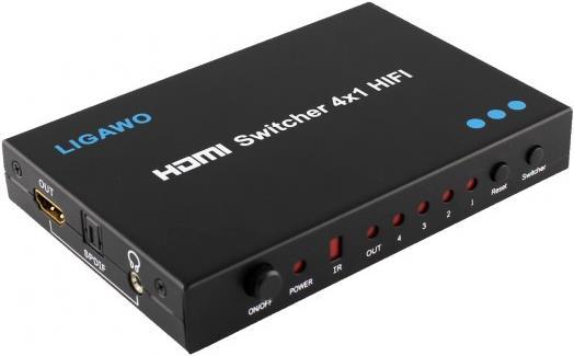 Produktbild Ligawo HDMI Switch 4 Eingänge -> 1 Ausgang 3D Toslink/3,5mm