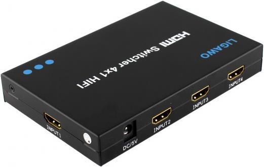 Produktbild Ligawo HDMI Switch 4 Eingänge -> 1 Ausgang 3D Toslink/3,5mm