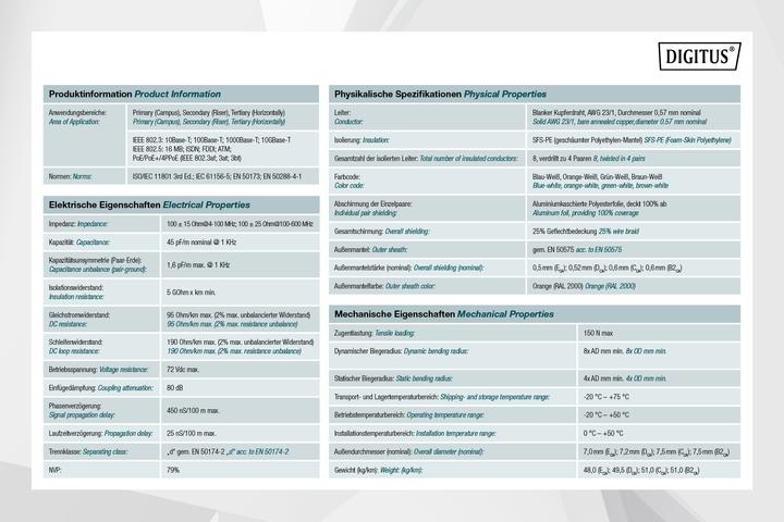 Produktbild Digitus Netzwerkkabel (S/FTP, CAT7, 500 m)