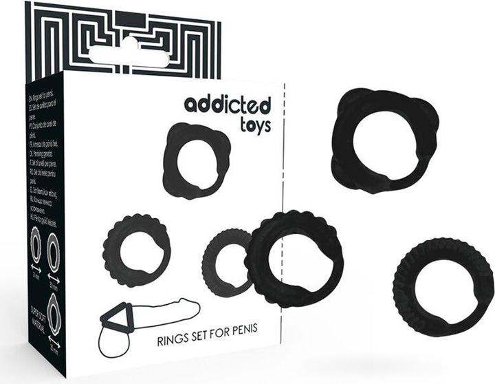 Immagine prodotto Addicted toys Set 3 Anillos Pene Negro (7 cm)