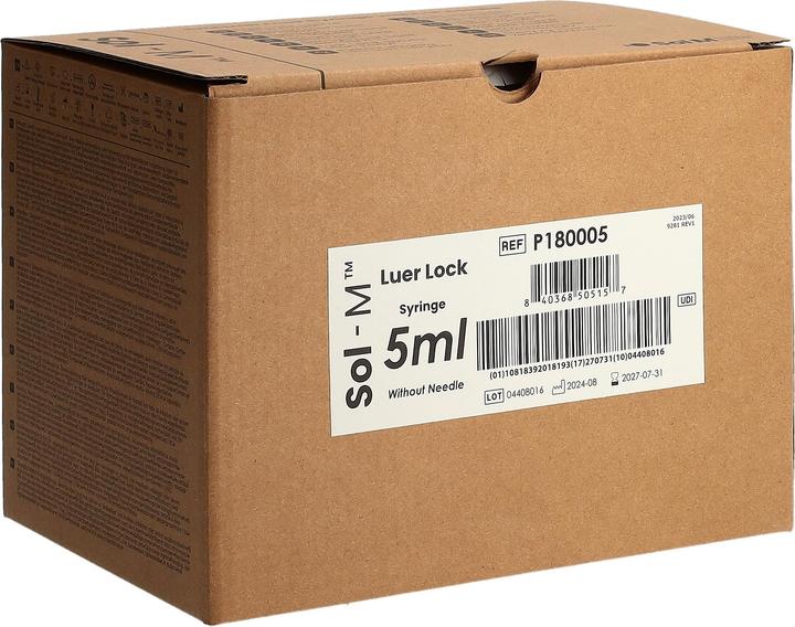 Immagine prodotto Sol-m Siringa 5ml Luer Lock sterile 3 pezzi 100 pz.