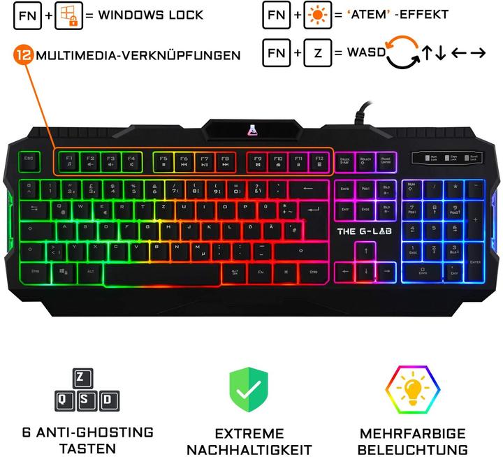 Produktbild The G-Lab Argon E (4-in-1-Gaming-Paket) (DE, Kabelgebunden)