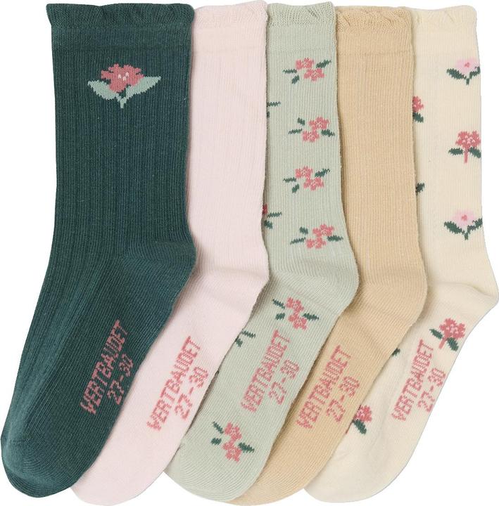 Vertbaudet 5er-Pack Mädchen Socken mit Blumen