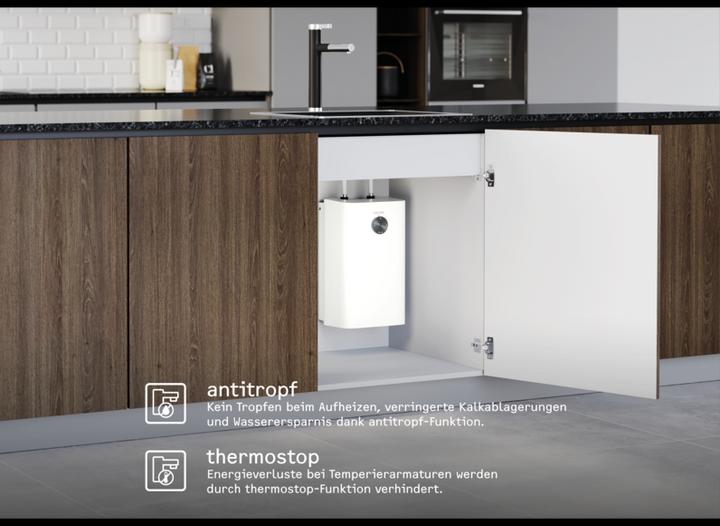 Actual product image Stiebel Eltron SNU 5 Plus, very compact, anti-drip, thermostop, under-sink boiler 5 l low pressure with plug, 2 kW