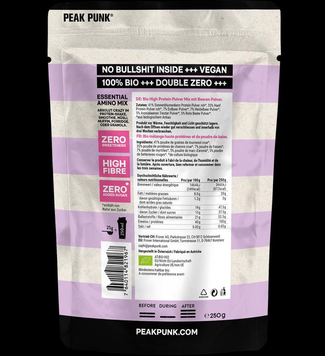Immagine prodotto Peak Punk Frullato proteico biologico (Bacca, 1 pz., 250 g)