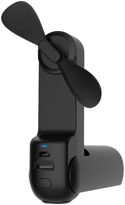 Produktbild Pearl 3in1-Mini-Ventilator mit Powerbank & Taschenlampe
