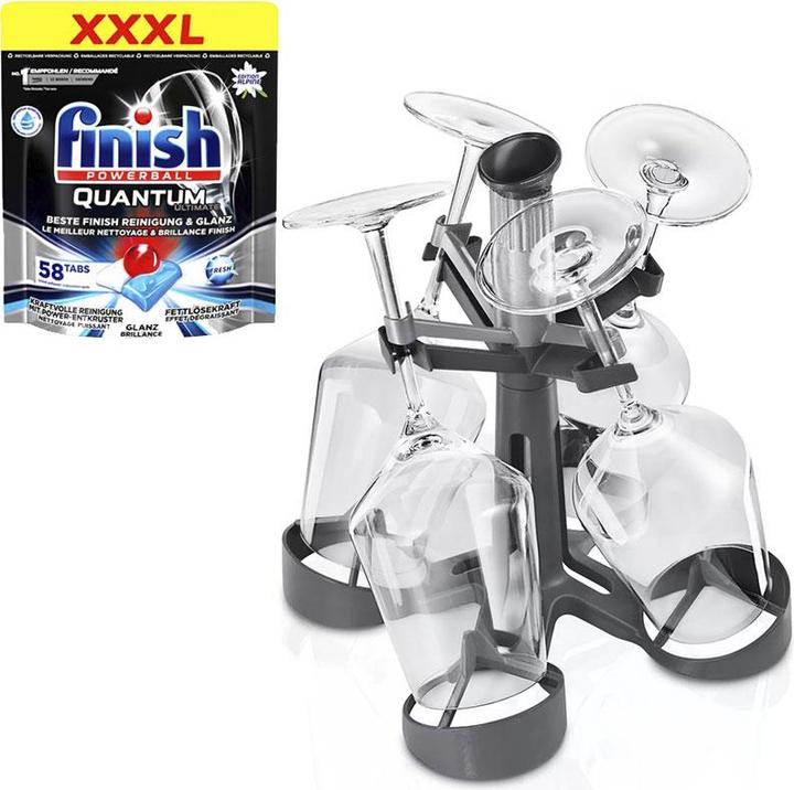 Bosch Hausgeräte Bundle Stielglaskorb + Finish Waschpulver Taps
