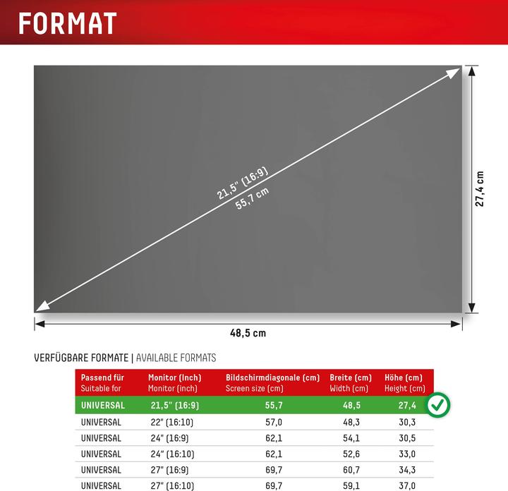 Actual product image Displex Privacy Safe, Desktop Monitor Blickschutzfilter (21.50", 16 : 9)